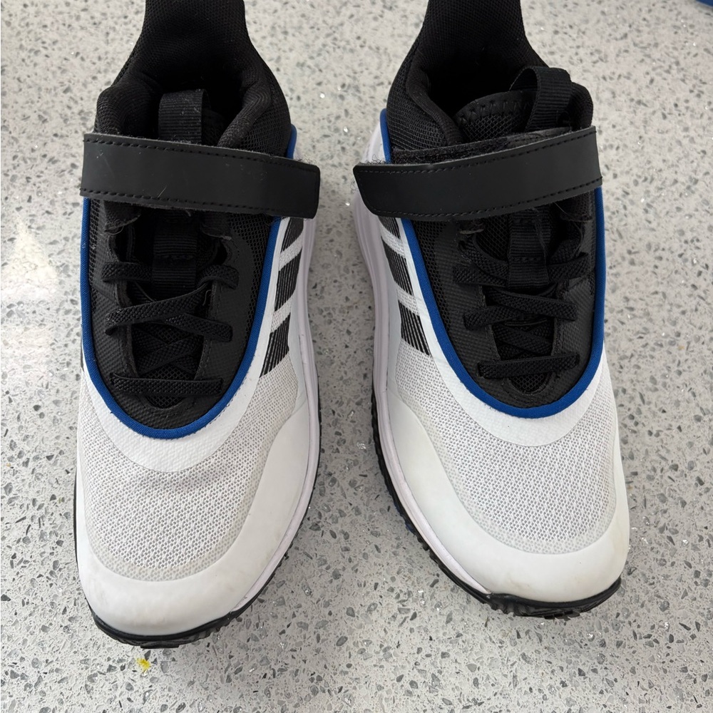 adidas Kids Black, White, and Blue Sneakers